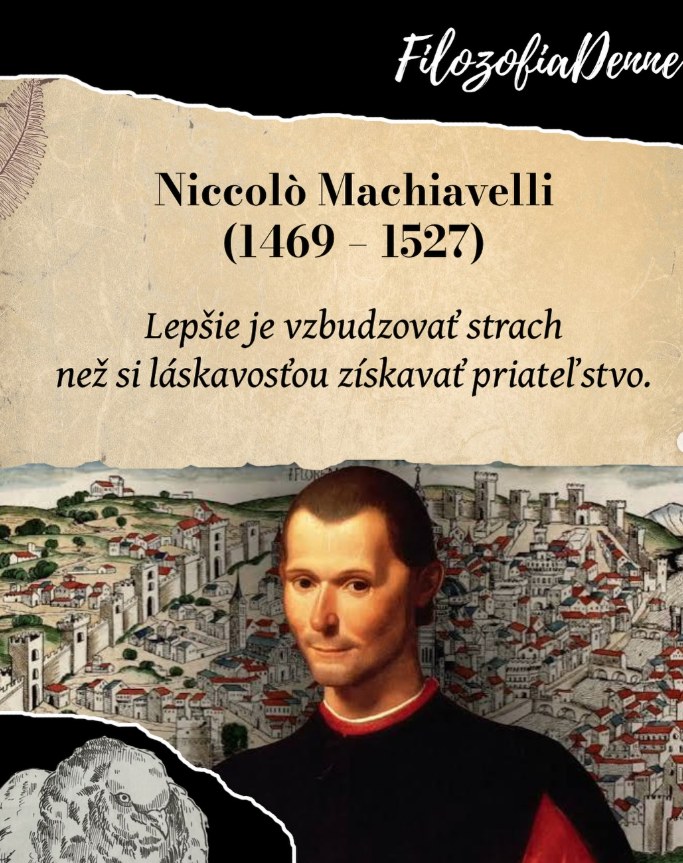 Niccolò Machiavelli, citát o strachu a politickej moci
