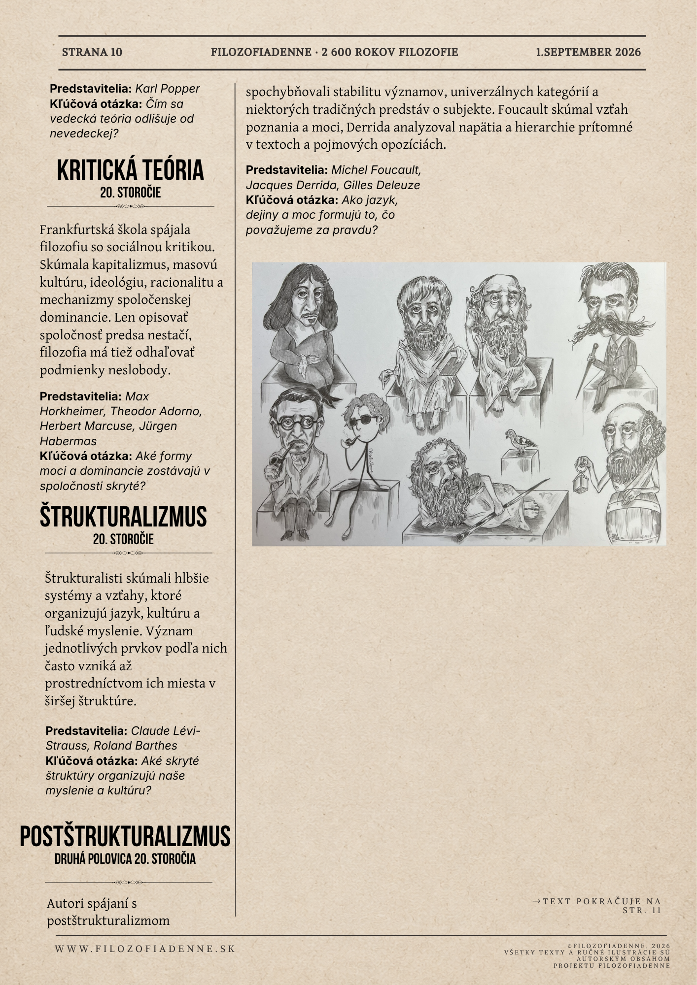 Filozofia 20. storočia: kritický racionalizmus, kritická teória, štrukturalizmus a postštrukturalizmus