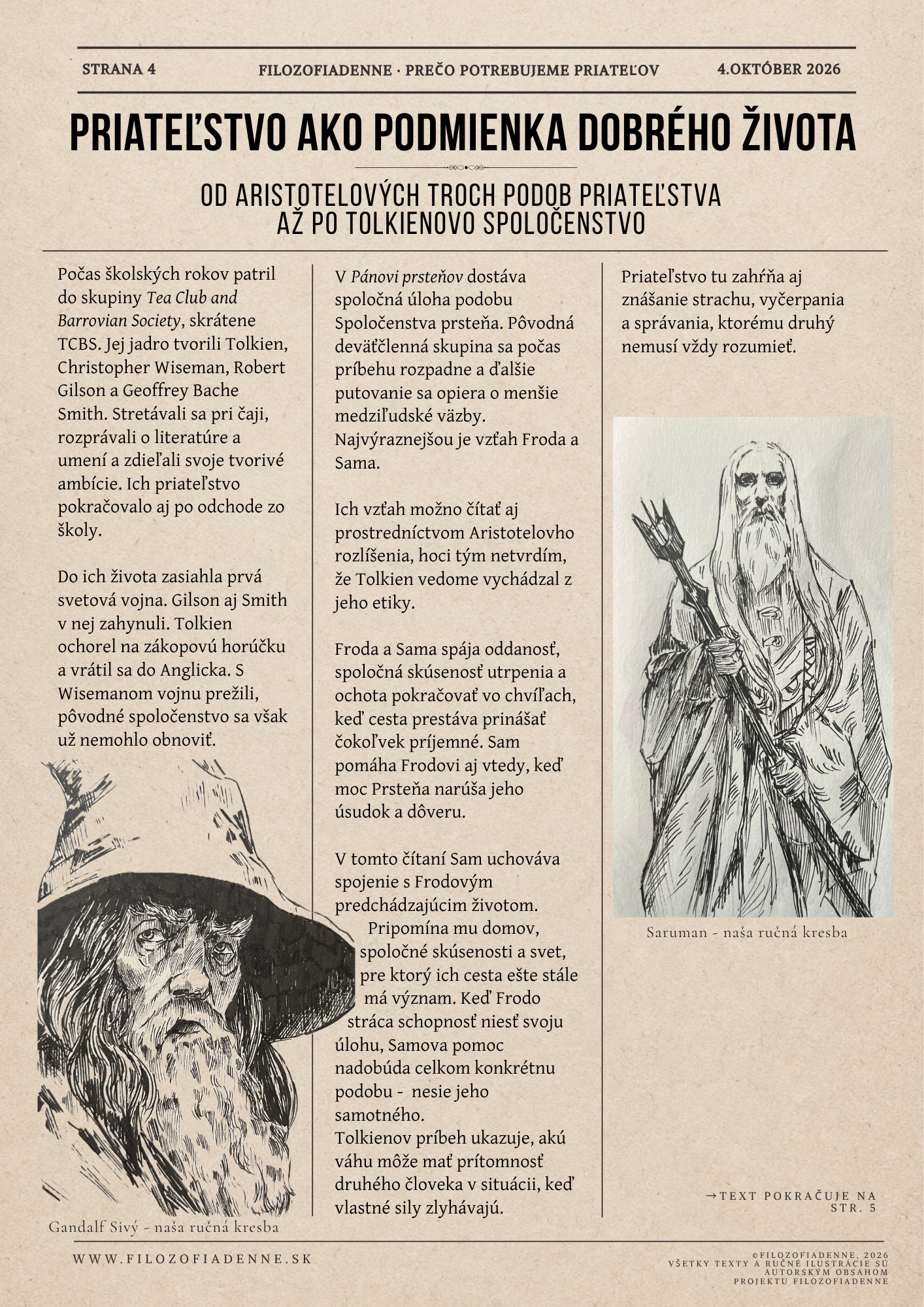 Tolkienovo spoločenstvo prstena ako príklad dokonalého priateľstva a vzájomnej vernosti